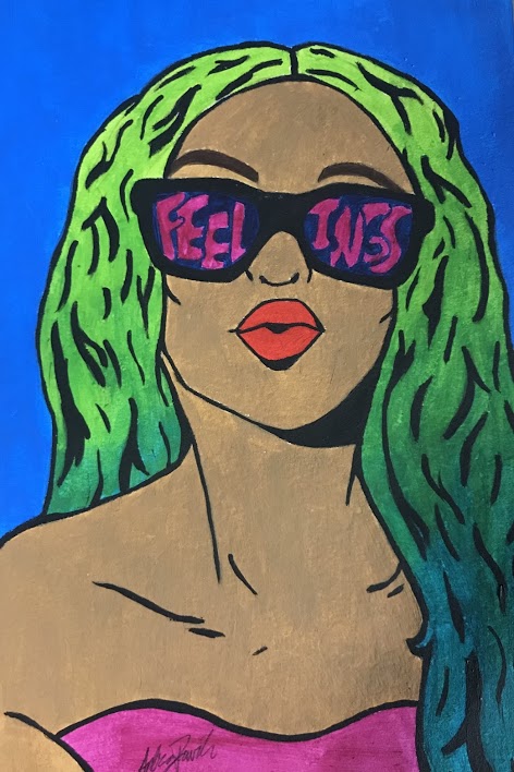 Sophomore Andrea Davila's painting Neon Feelings is this year's cover art.