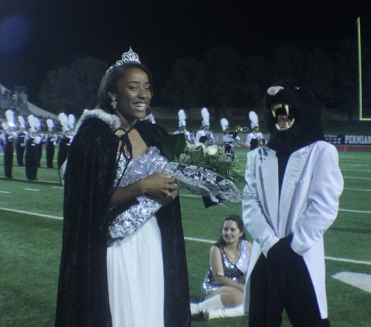 The 2014 Homecoming Queen was Senior Miah Nelson. She received her crown during half-time of the Permian-Lubbock Coronado game. Photo by Beau Roland.